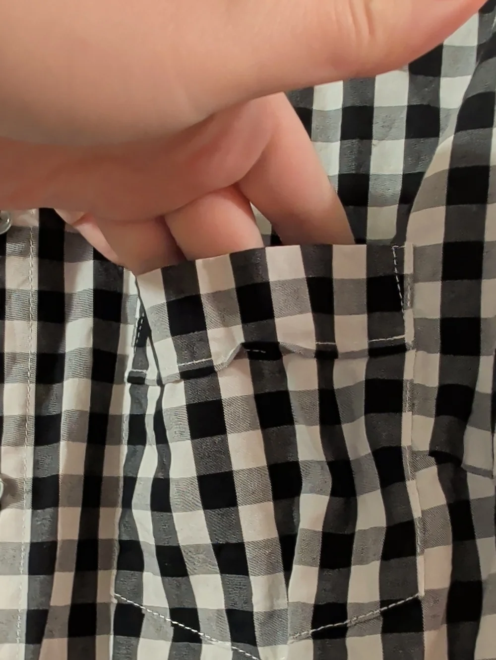 J. Crew Black and White Gingham Button-Down Shirt
